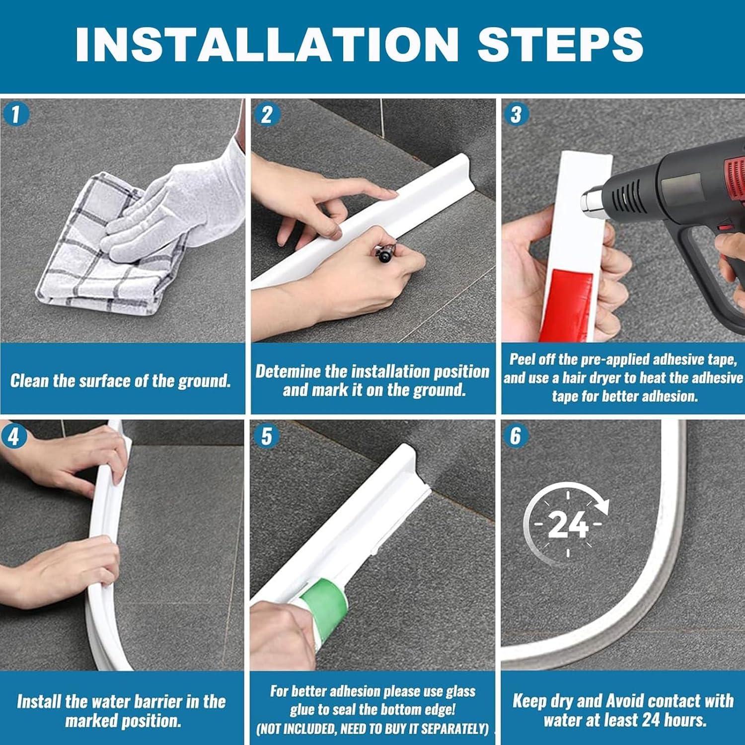 Barrera de Agua Ducha Ronsoile 67" Colapsable 3.8 cm