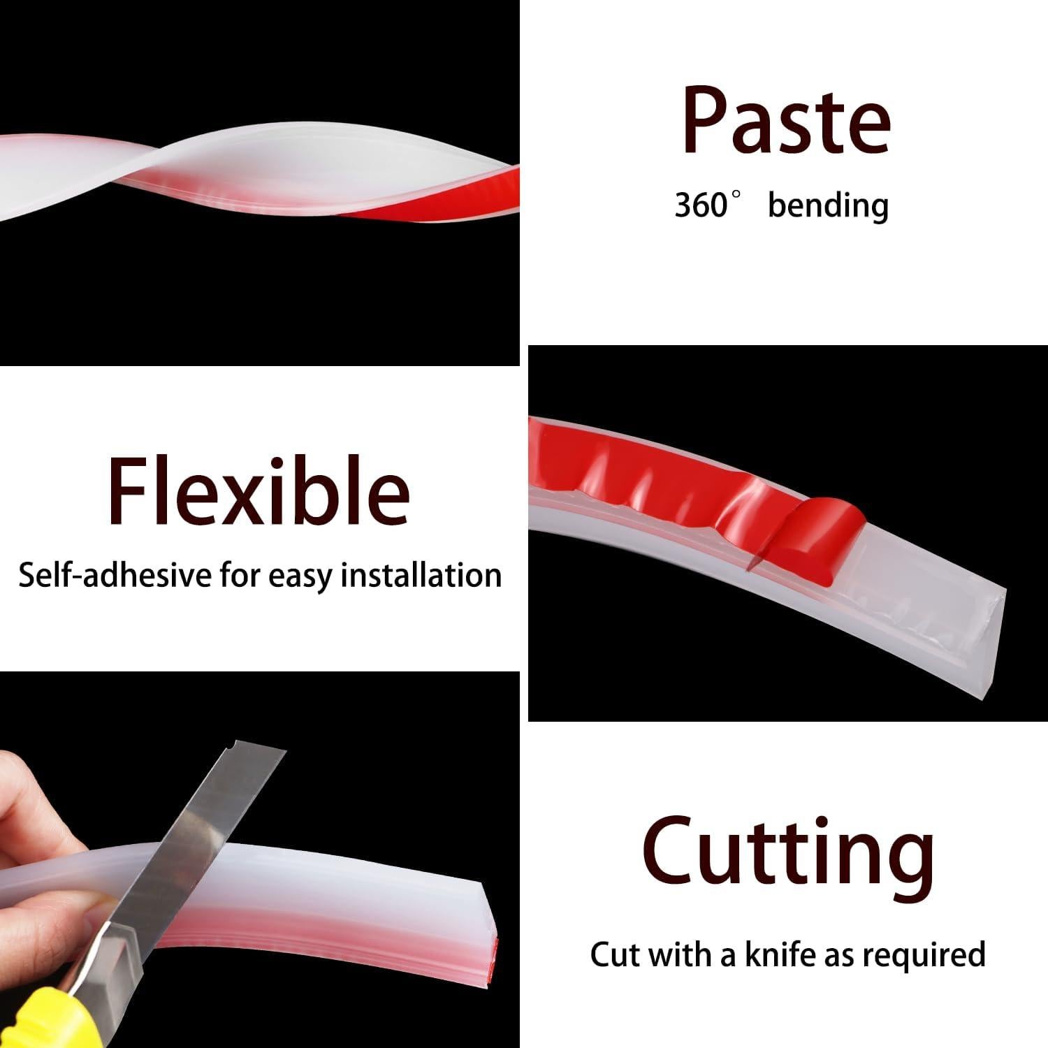 Sello Inferior de Agua QOQOOICE 99cm para Ducha de Vidrio