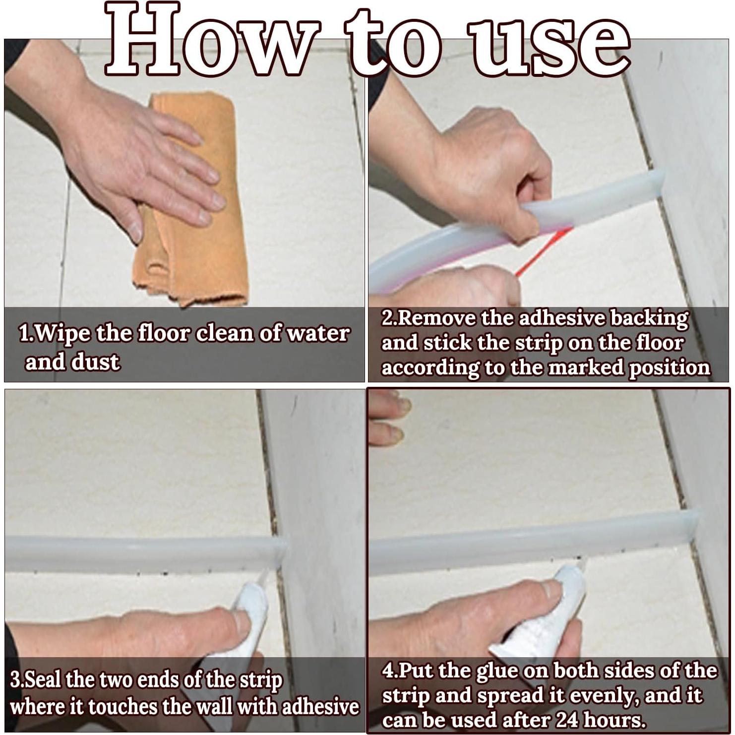 Sello Inferior de Agua QOQOOICE 99cm para Ducha de Vidrio