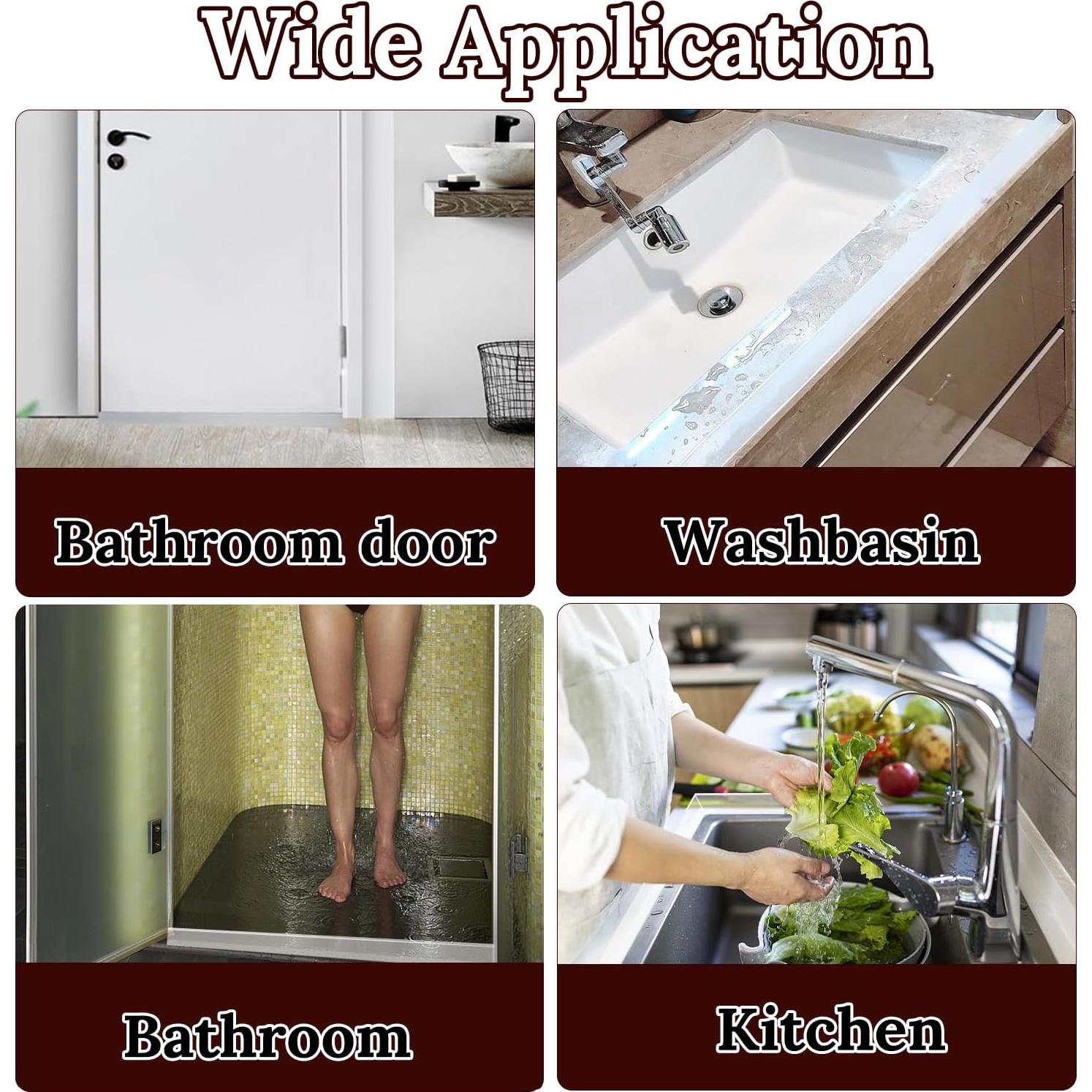 Sello Inferior de Agua QOQOOICE 99cm para Ducha de Vidrio