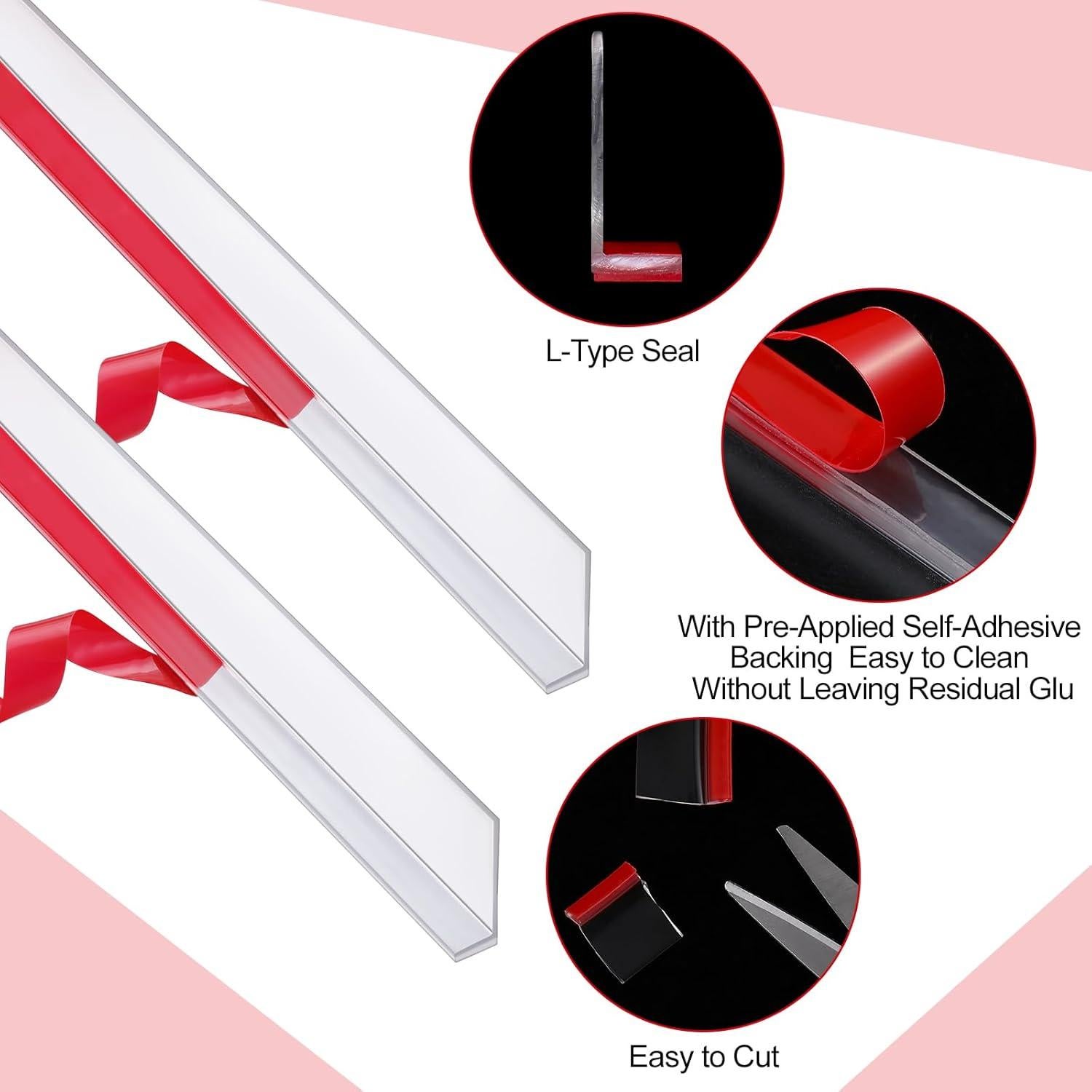 Tira de Sello L Vinilo Transparente Newtay 1,85 m 2 Pcs