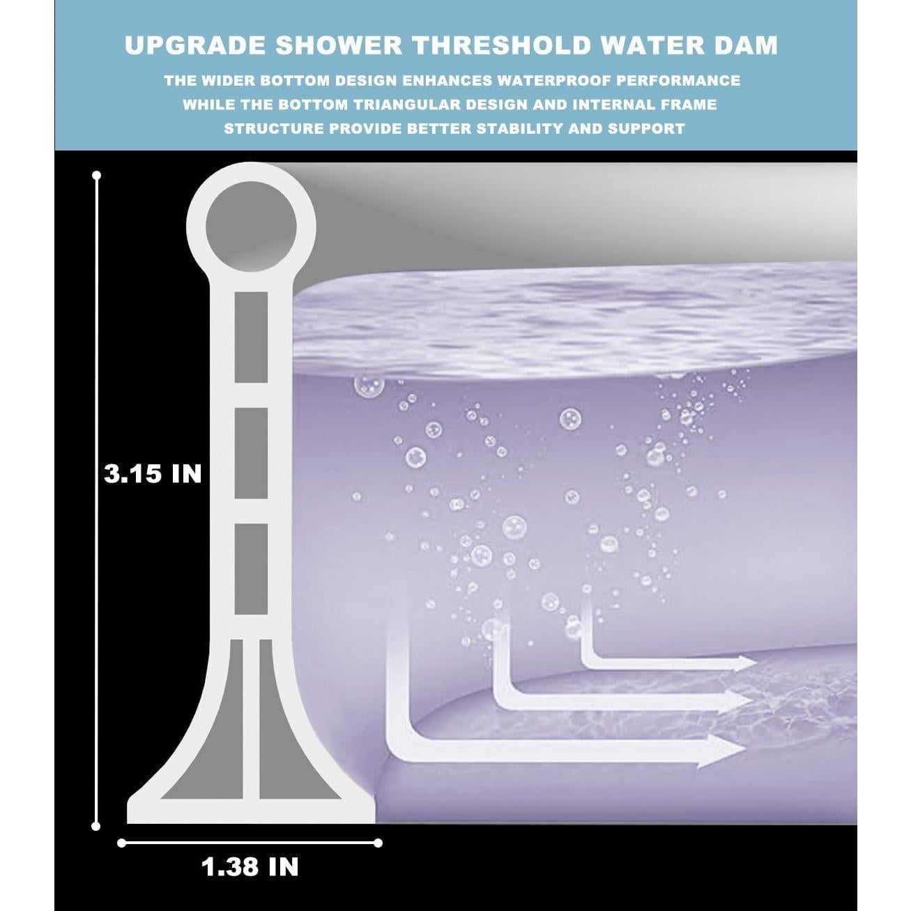 Dam de Ducha SAIKOOWA 99 cm Silicona Blanco Antisalpicaduras