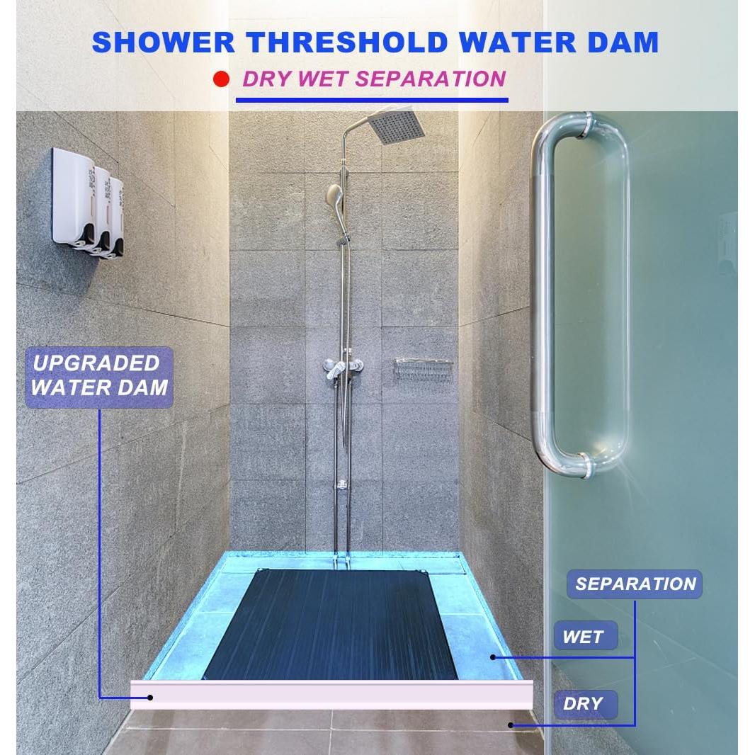 Dam de Ducha SAIKOOWA 99 cm Silicona Blanco Antisalpicaduras