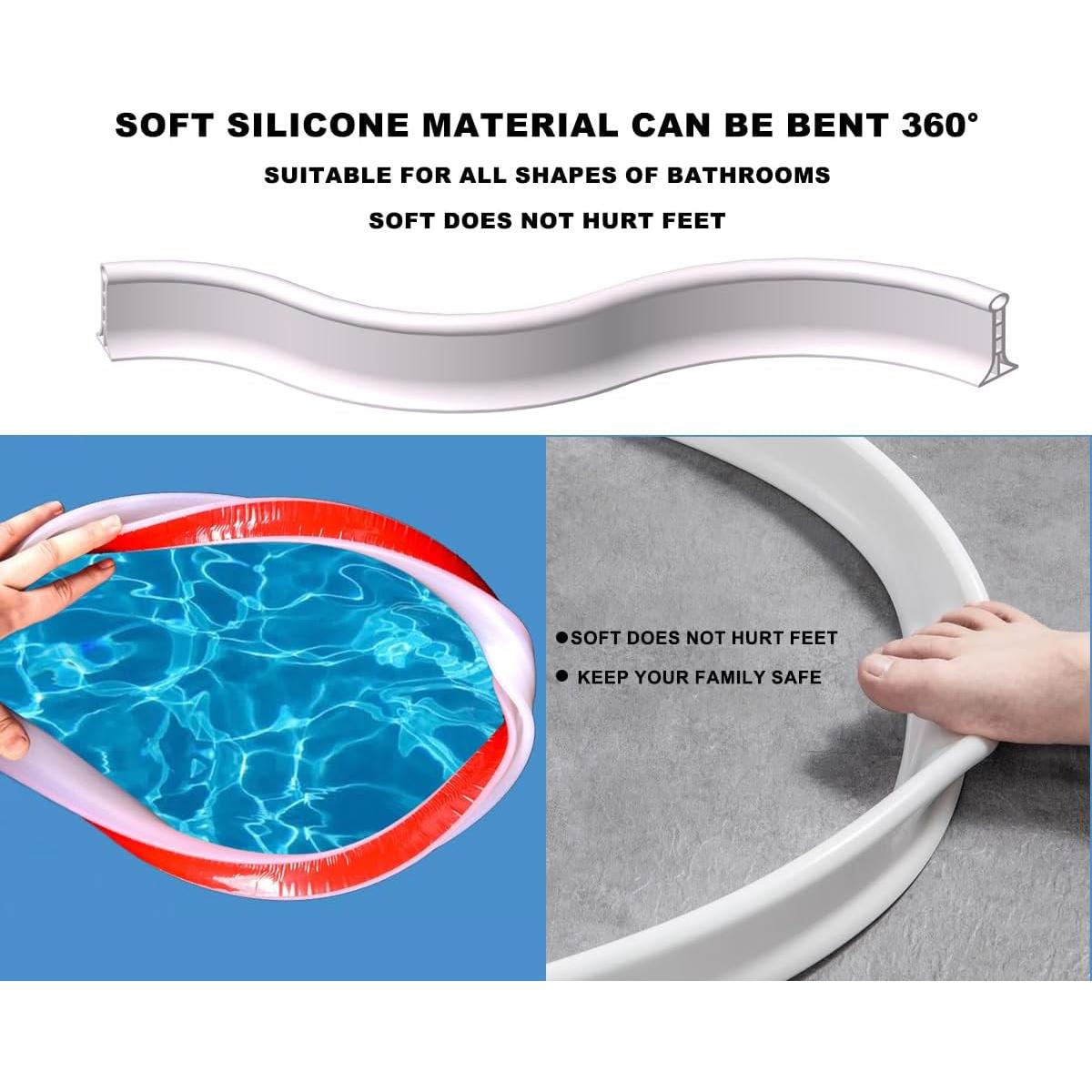 Dam de Ducha SAIKOOWA 99 cm Silicona Blanco Antisalpicaduras