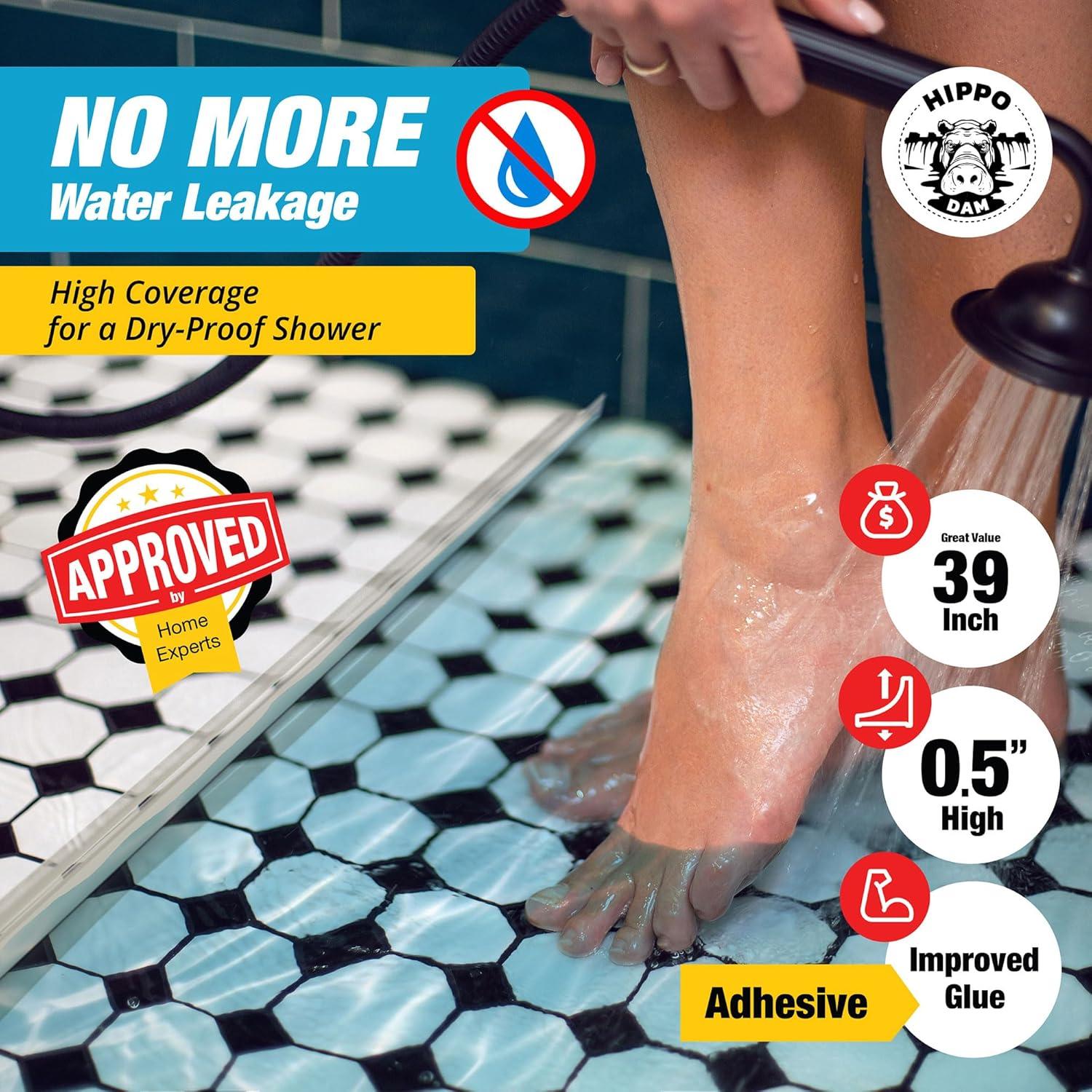 Barrera de Ducha Hippo Dam 99 cm - Bloqueador de Agua Transparente