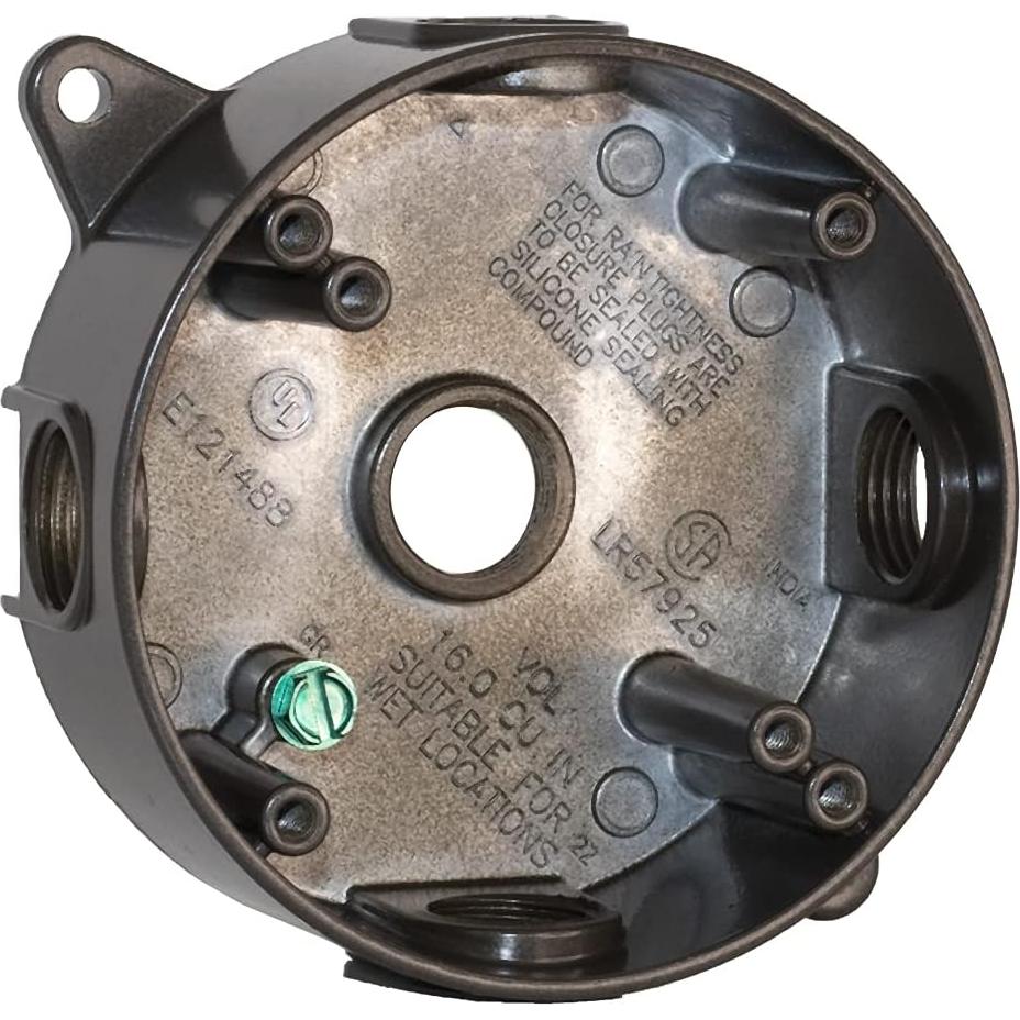 Caja Redonda Impermeable Sigma 143854-75BR 5 Agujeros 13.97 cm Bronce