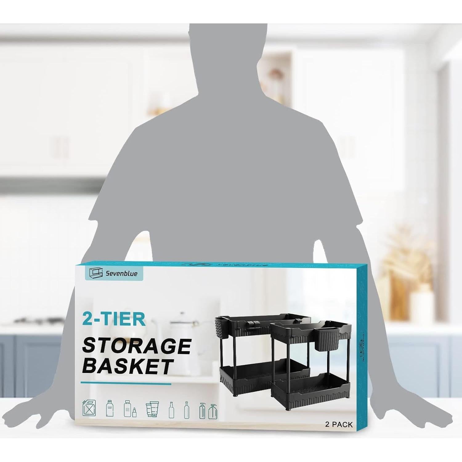 Organizador Bajo Fregadero Sevenblue 2 Paquetes Multiusos