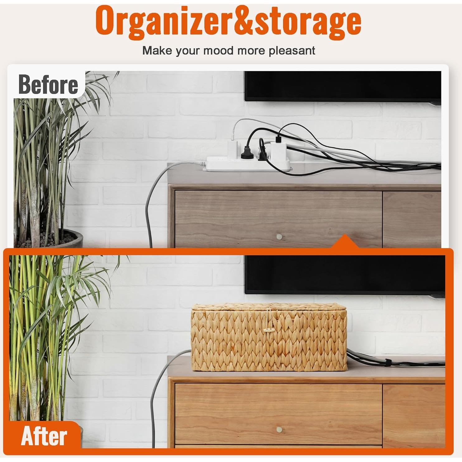 Caja Organizadora de Cables Nicemoon 2 Piezas Tejida