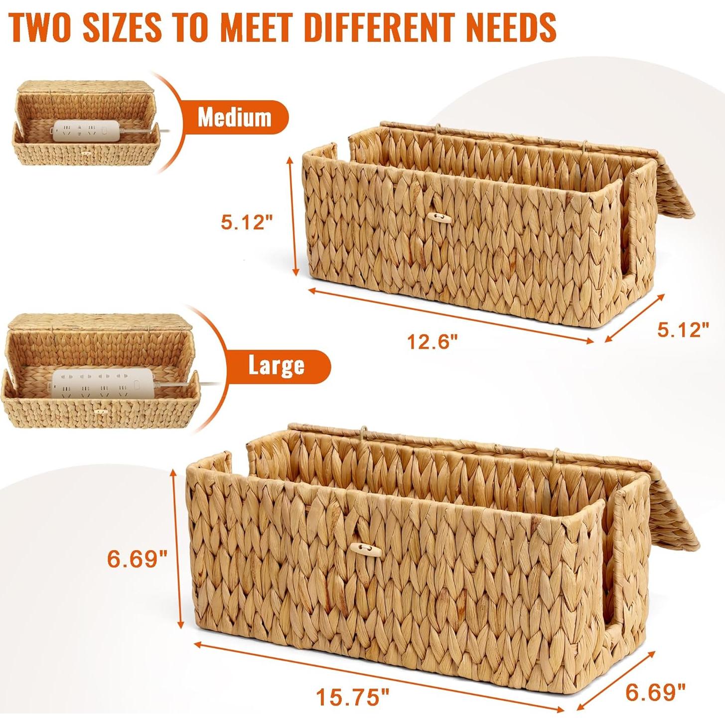 Caja Organizadora de Cables Nicemoon 2 Piezas Tejida