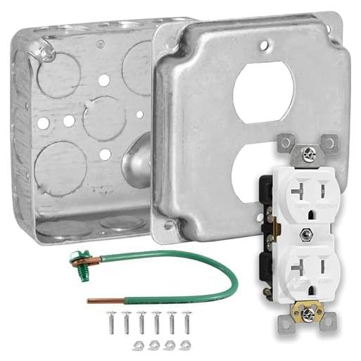 Kit Caja Eléctrica 4x4" Airmont con Receptáculo Dúplex 20A