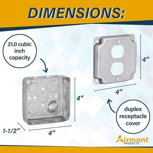 Kit Caja Eléctrica 4x4" Airmont con Receptáculo Dúplex 20A