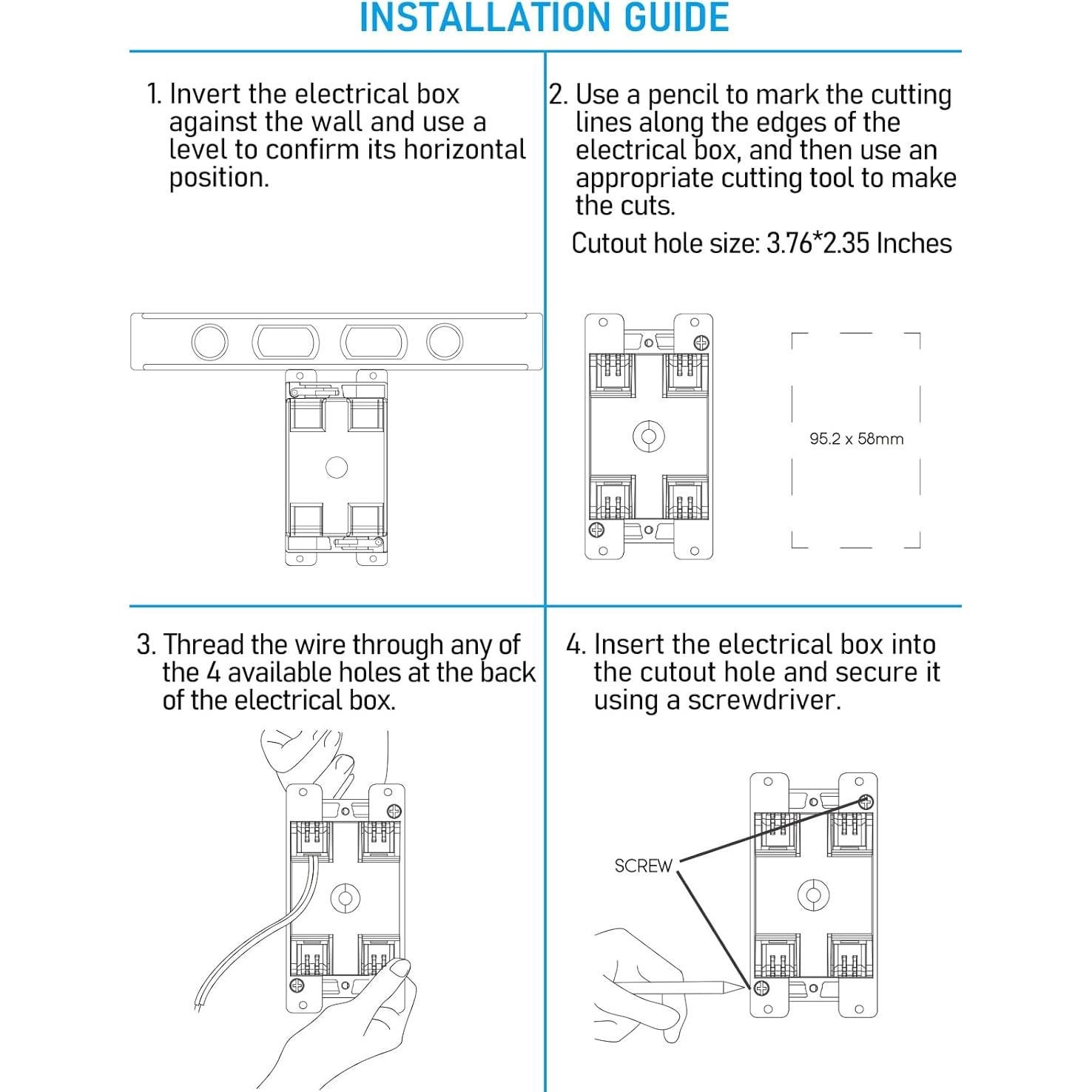 LEONLITE Paquete de 12 Cajas Eléctricas PVC 20 Pulgadas Cúbicas