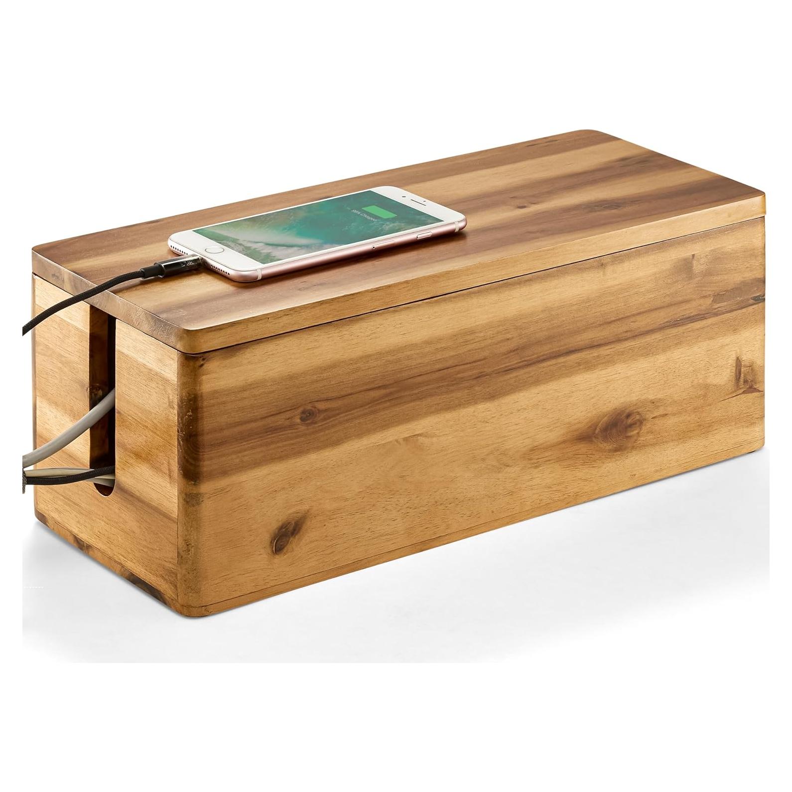 Caja Organizadora de Cables Bluezon Madera Acacia 40,64 cm