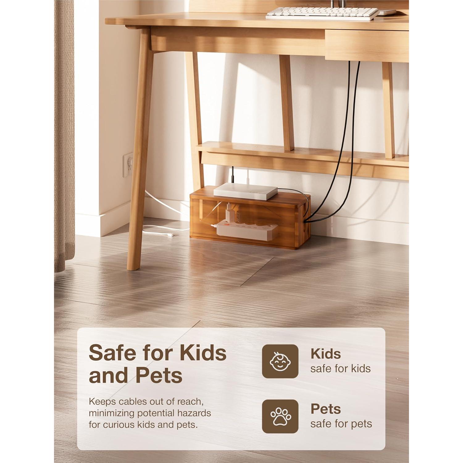 Caja Organizadora de Cables Bluezon Madera Acacia 40,64 cm