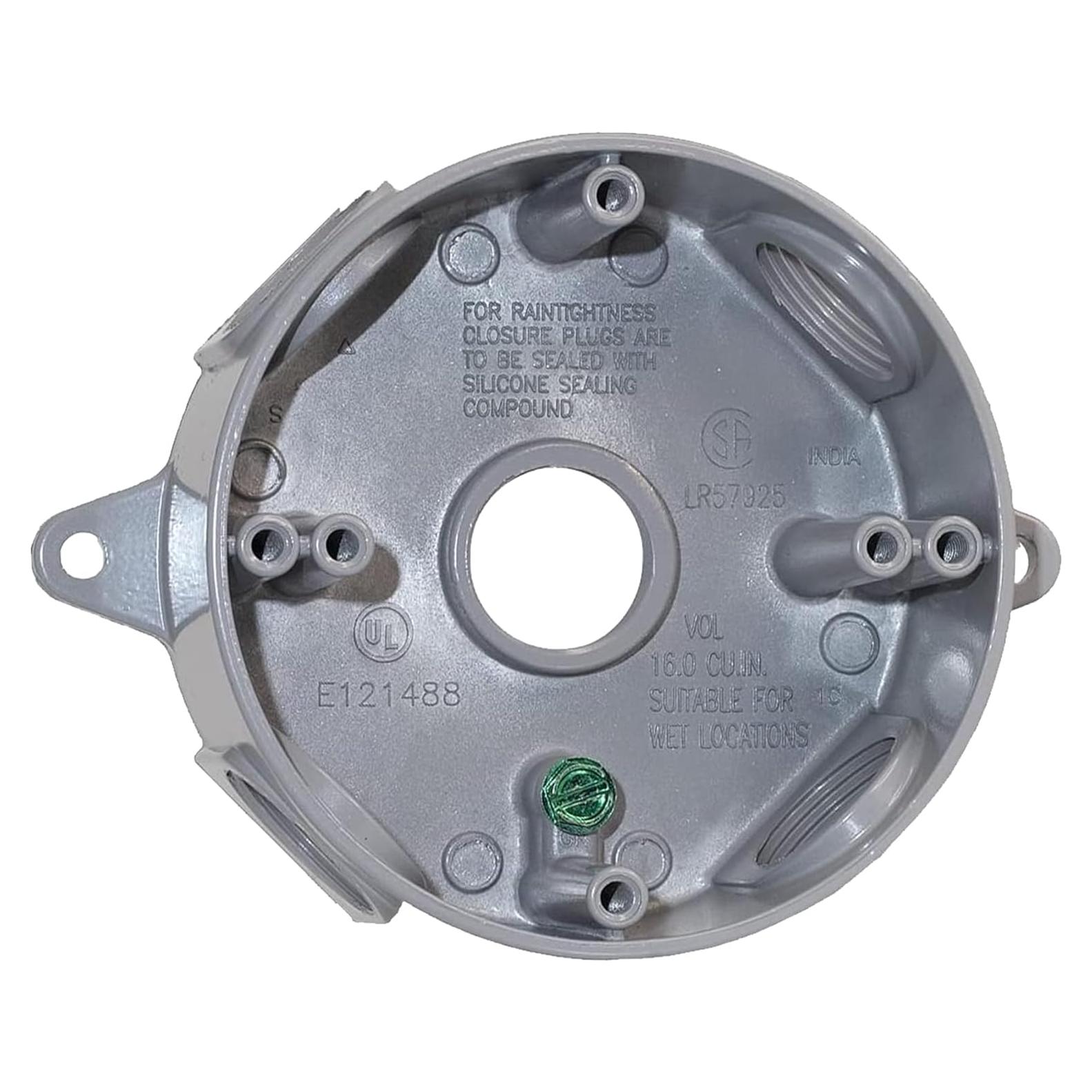 Caja Redonda 5 Agujeros Sigma Electric 143854 14 cm Gris