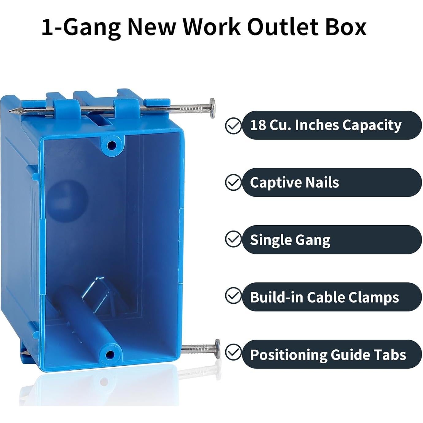Paquete de 10 cajas eléctricas ANKYLHUA 1 gang PVC 18 in³