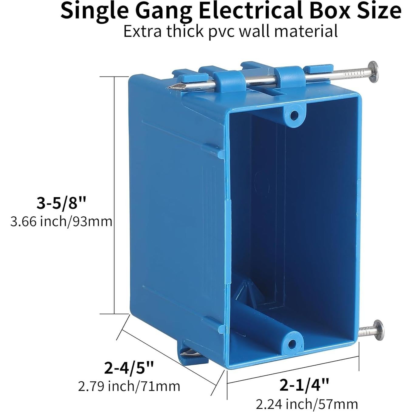 Paquete de 10 cajas eléctricas ANKYLHUA 1 gang PVC 18 in³