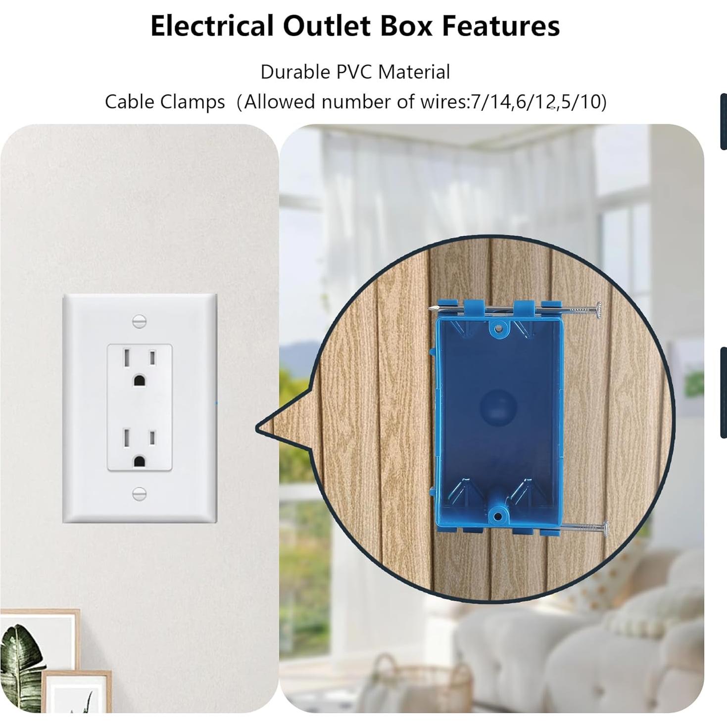 Paquete de 10 cajas eléctricas ANKYLHUA 1 gang PVC 18 in³