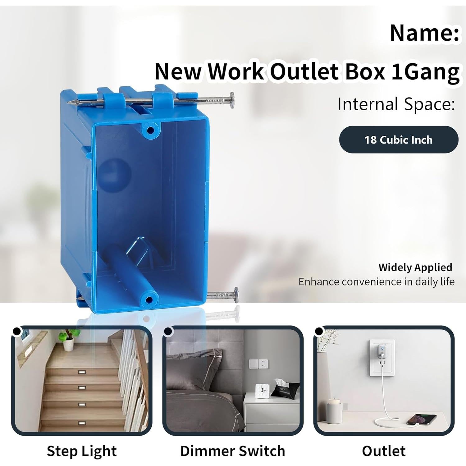 Paquete de 10 cajas eléctricas ANKYLHUA 1 gang PVC 18 in³