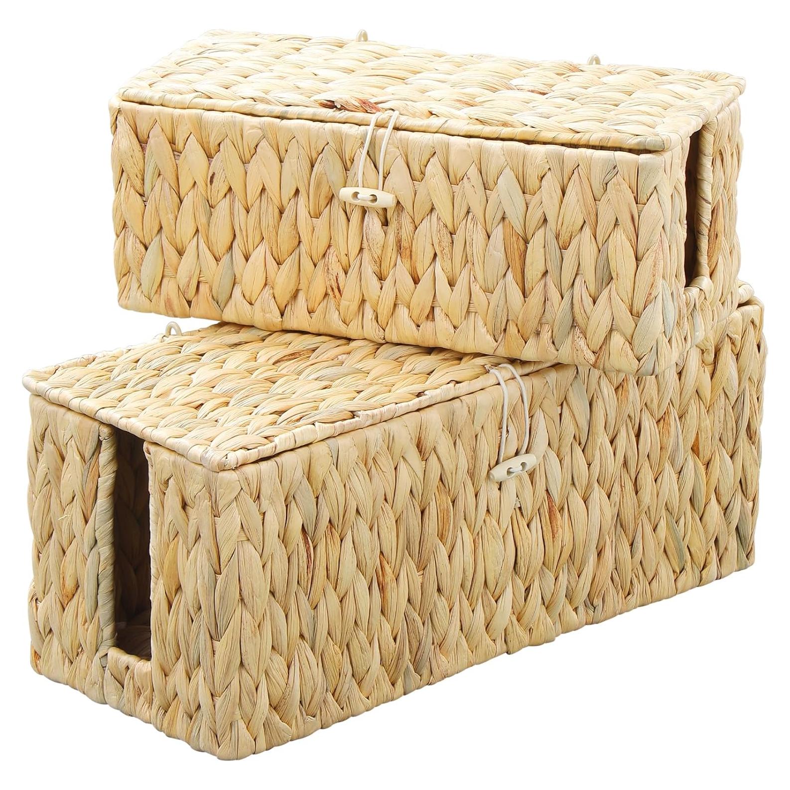 Caja Organizadora de Cables Coeusy 2 Piezas Tejida a Mano