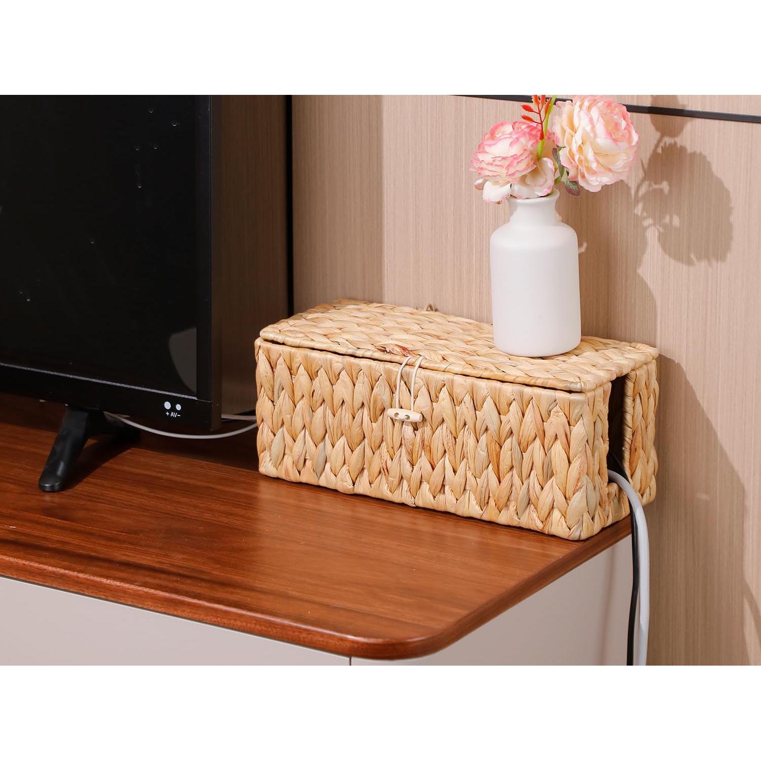 Caja Organizadora de Cables Coeusy 2 Piezas Tejida a Mano