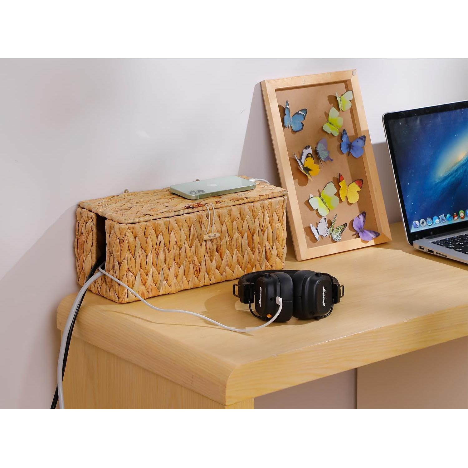 Caja Organizadora de Cables Coeusy 2 Piezas Tejida a Mano