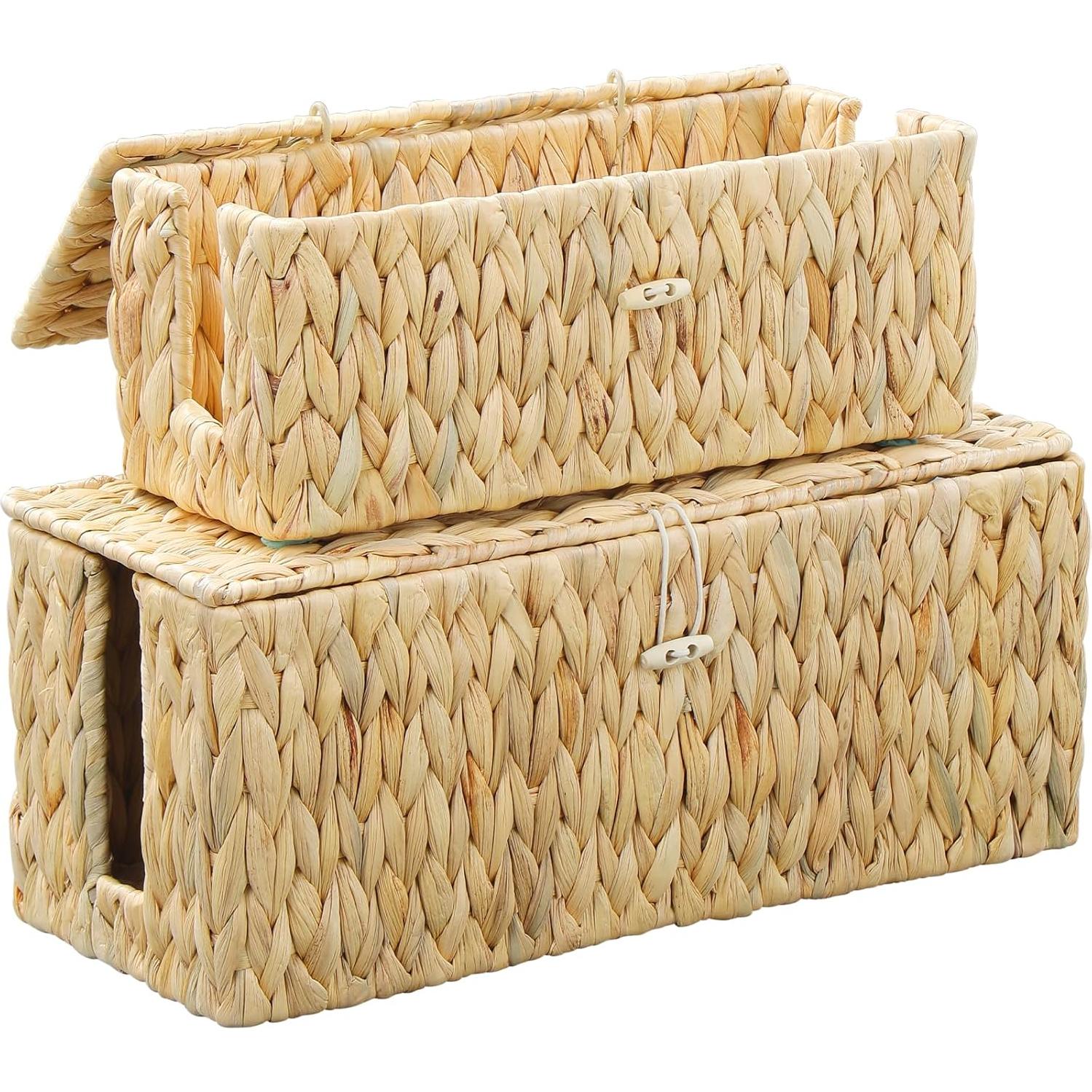 Caja Organizadora de Cables Coeusy 2 Piezas Tejida a Mano