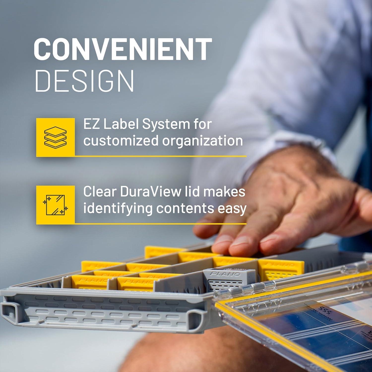 Caja de Cebos Plano Edge 3600, Gris y Amarillo, 11 Compartimentos