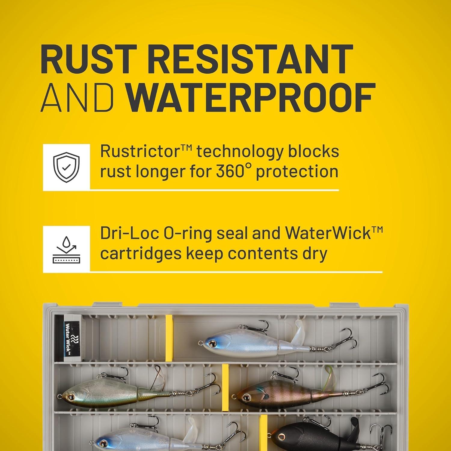 Caja de Cebos Plano Edge 3600, Gris y Amarillo, 11 Compartimentos