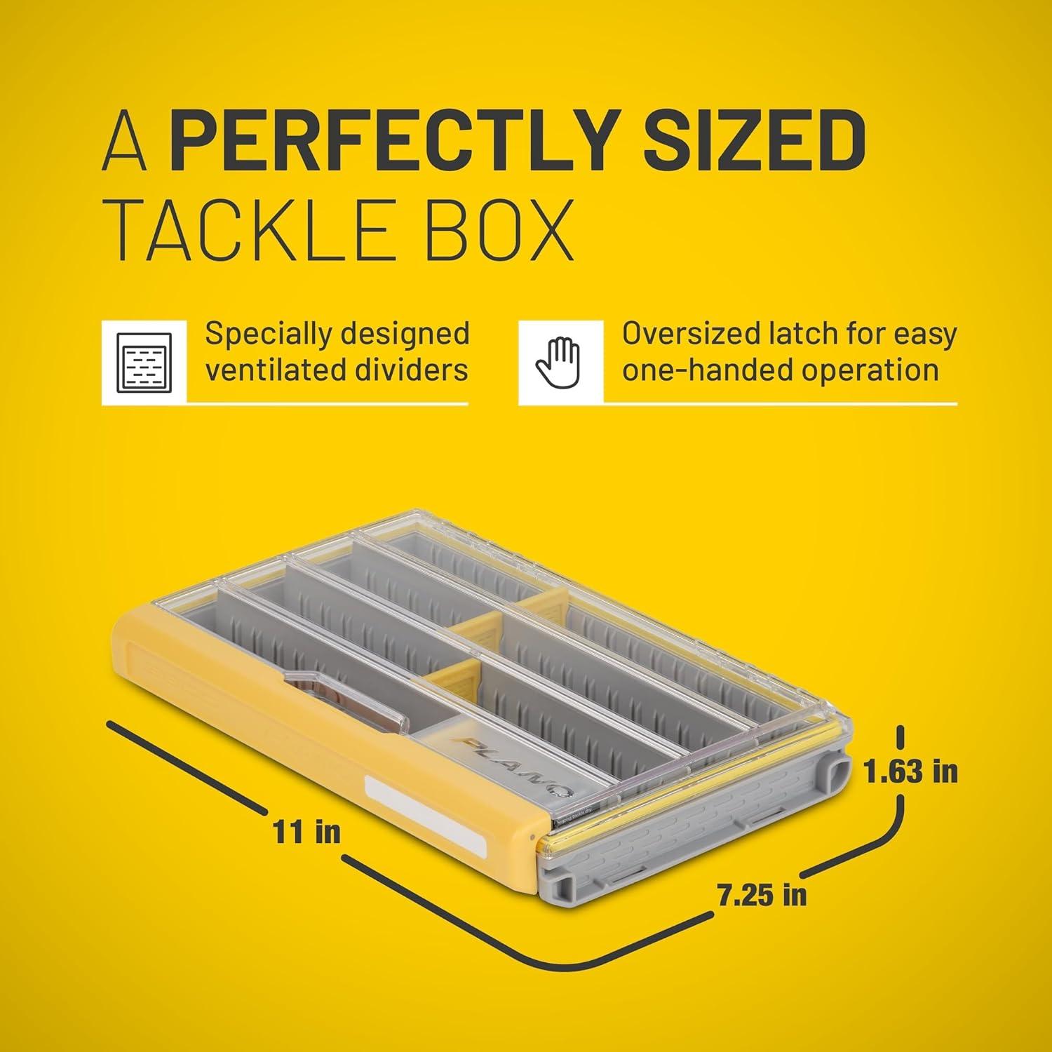 Caja de Cebos Plano Edge 3600, Gris y Amarillo, 11 Compartimentos