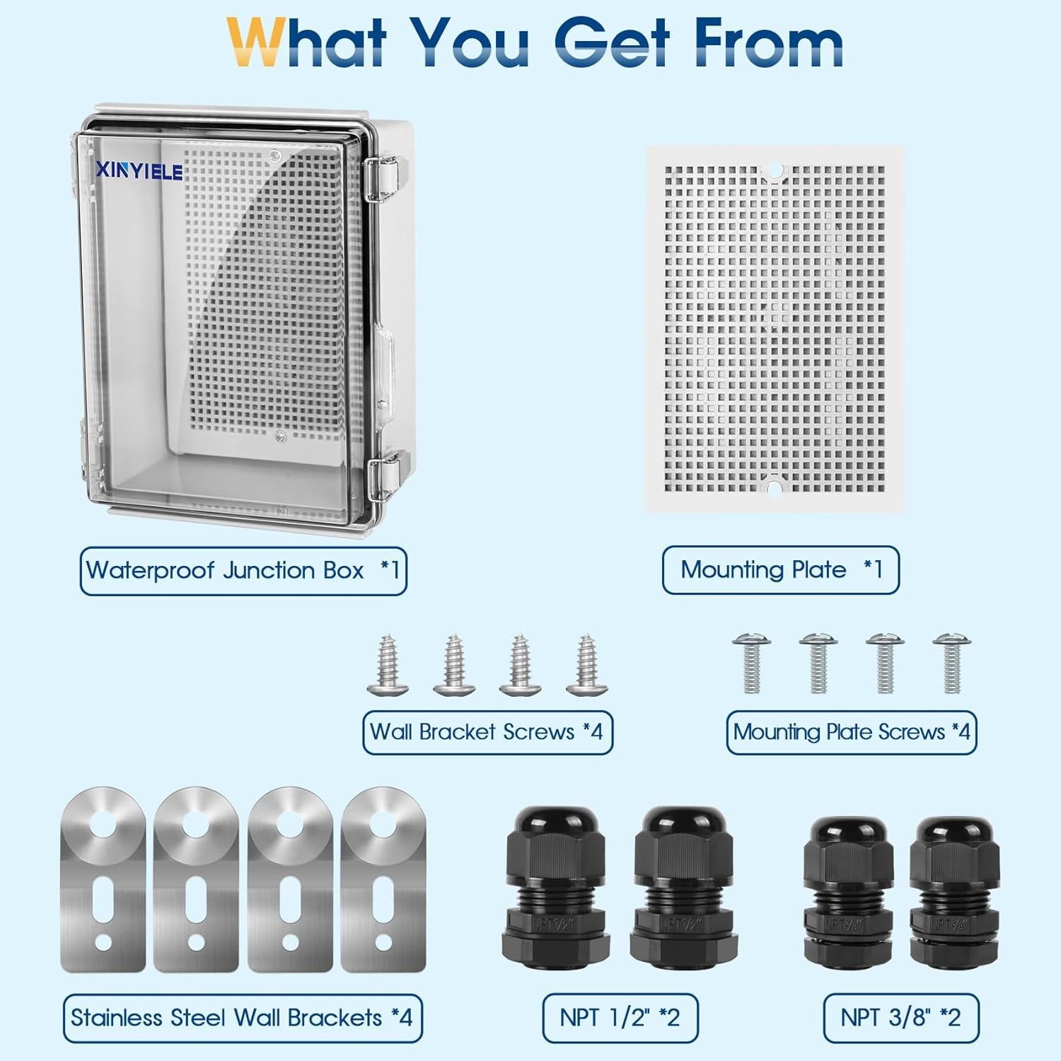 Caja de Conexiones IP67 XINYIELE 22.1x17x10.9cm Transparente