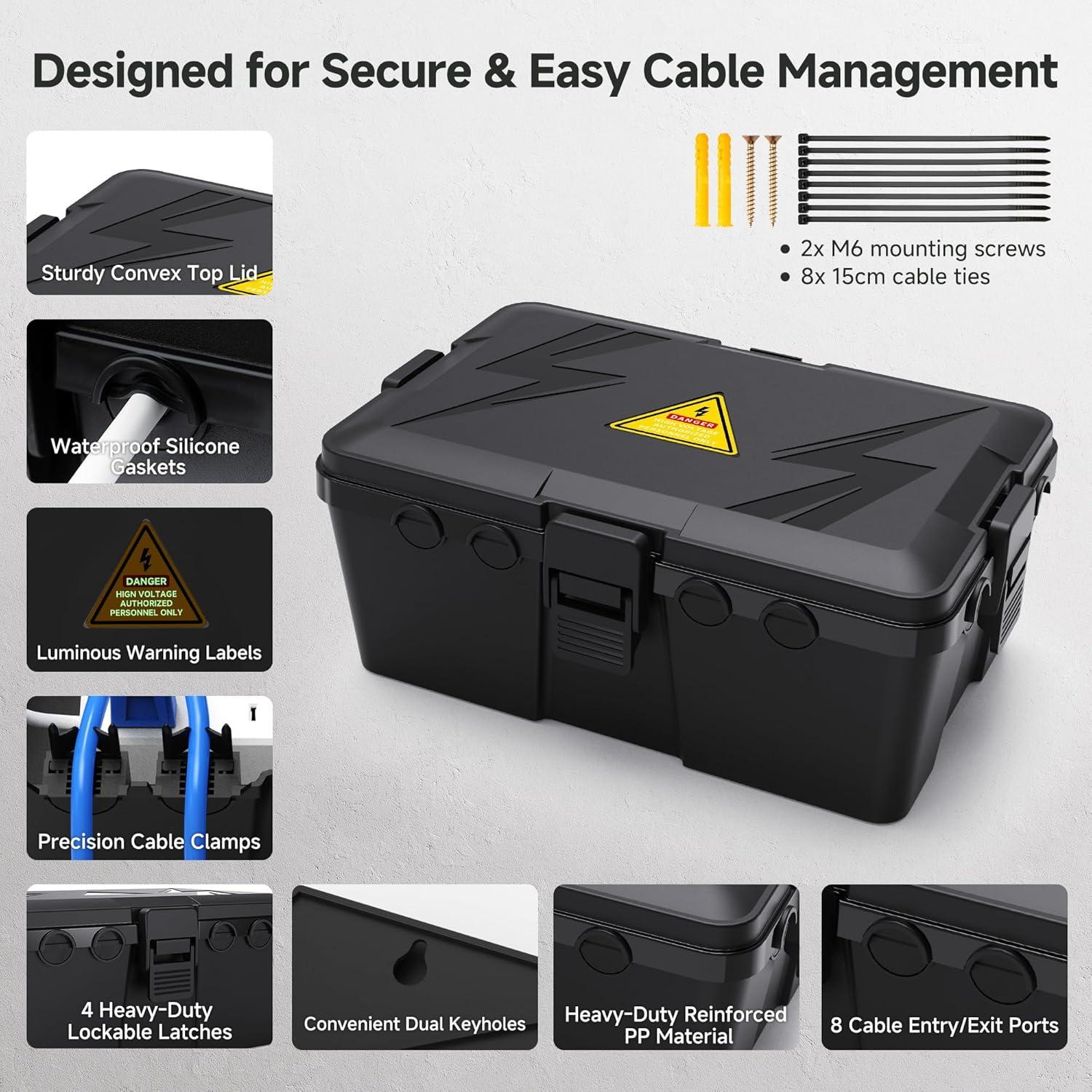 Caja Eléctrica Exterior Impermeable Cable Matters 33x22x13cm