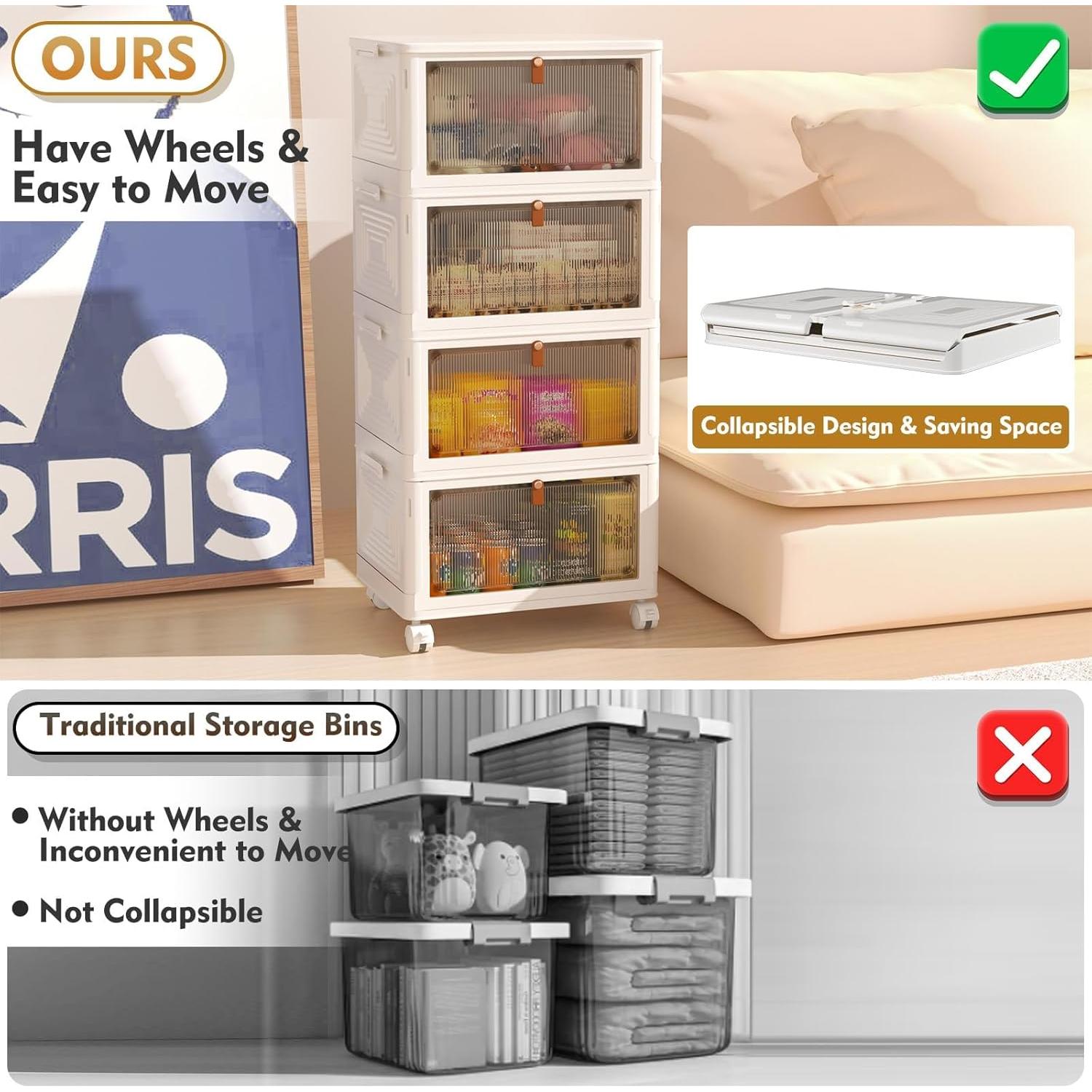 Contenedor de Almacenamiento YFXCVSL 4 Niveles 92QT Ruedas