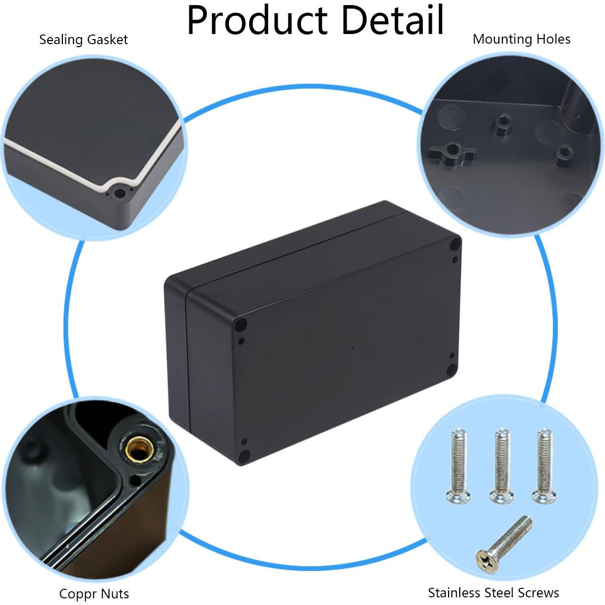 Caja de Proyecto Raculety IP65 Negra 158x90x60mm