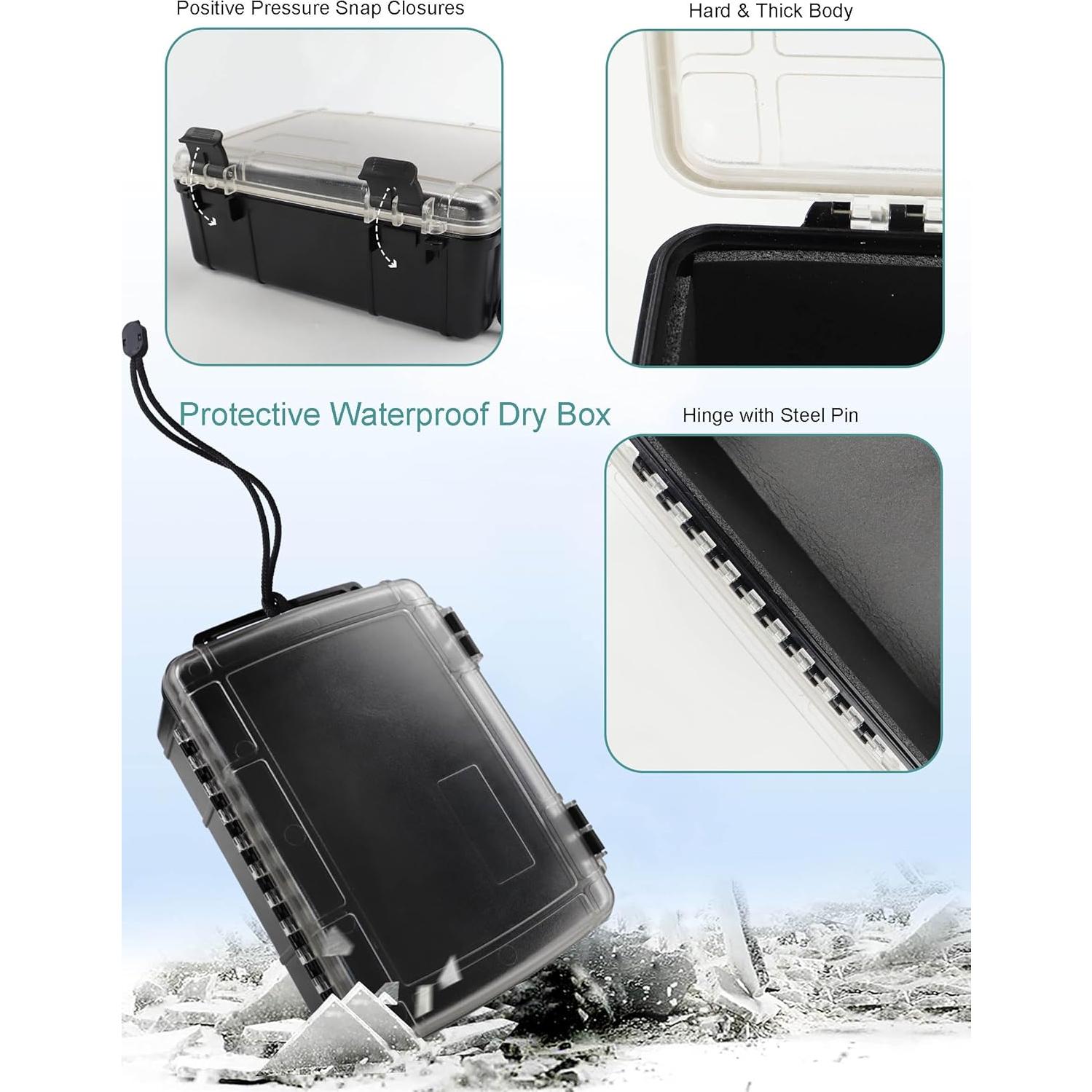 Caja Estanca Impermeable Avlcoaky 22.6x16.3x8.1 cm Negra