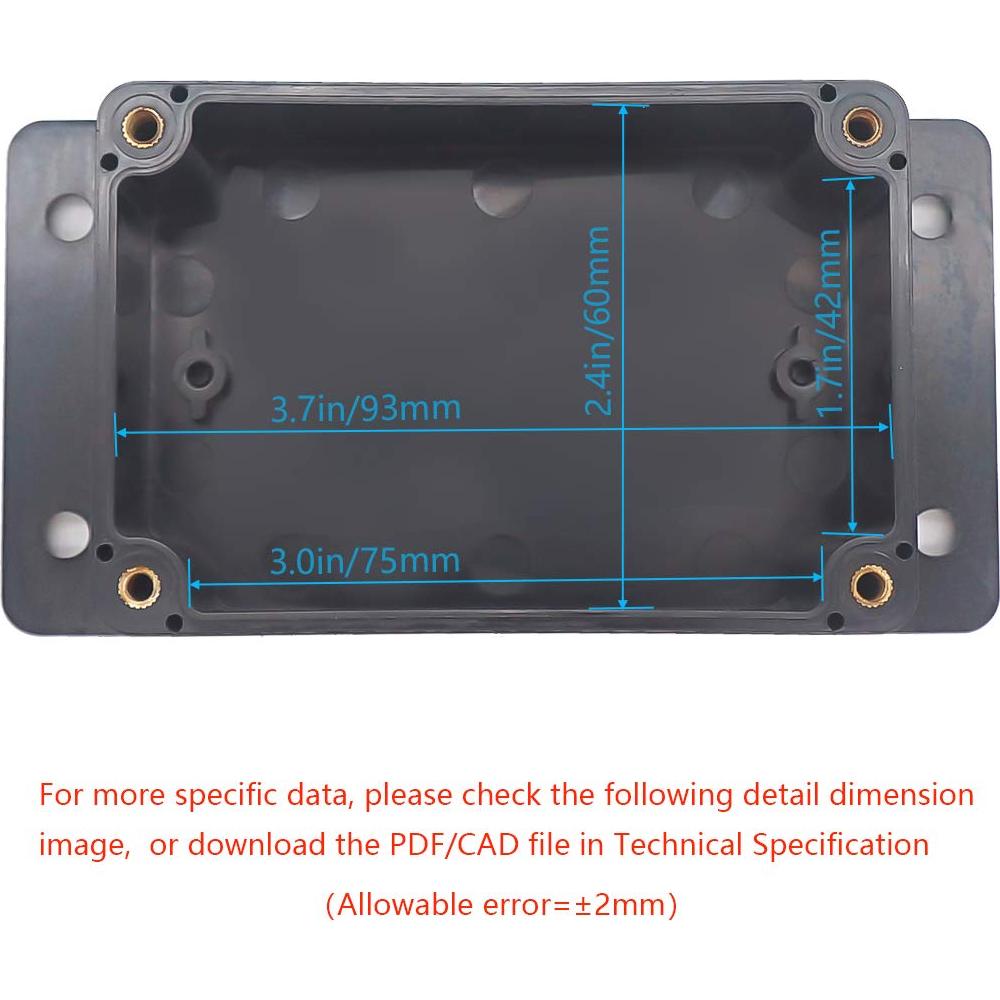 Caja de Conexiones Zulkit IP65 Plástico ABS 100x68x50mm Paquete 2