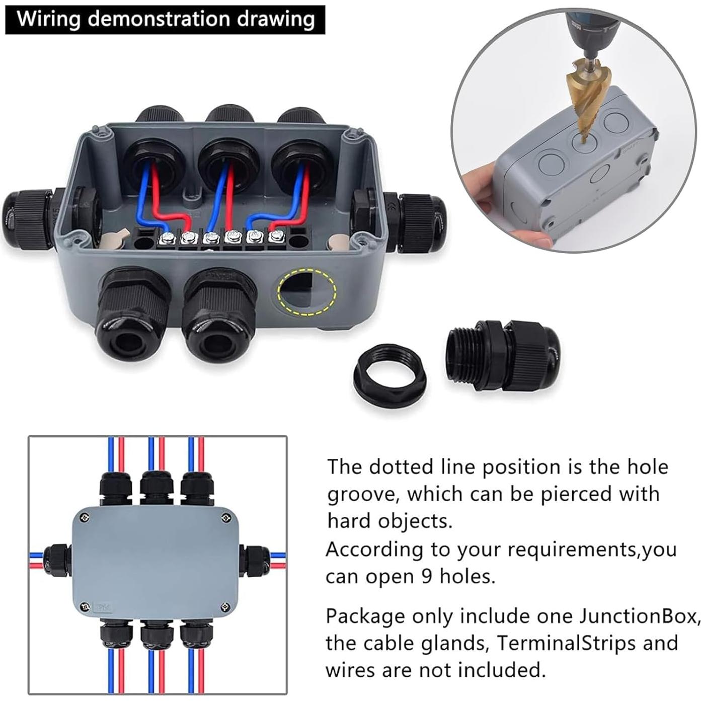 Caja de Conexiones IP66 Nineleaf 125x86x62mm Gris