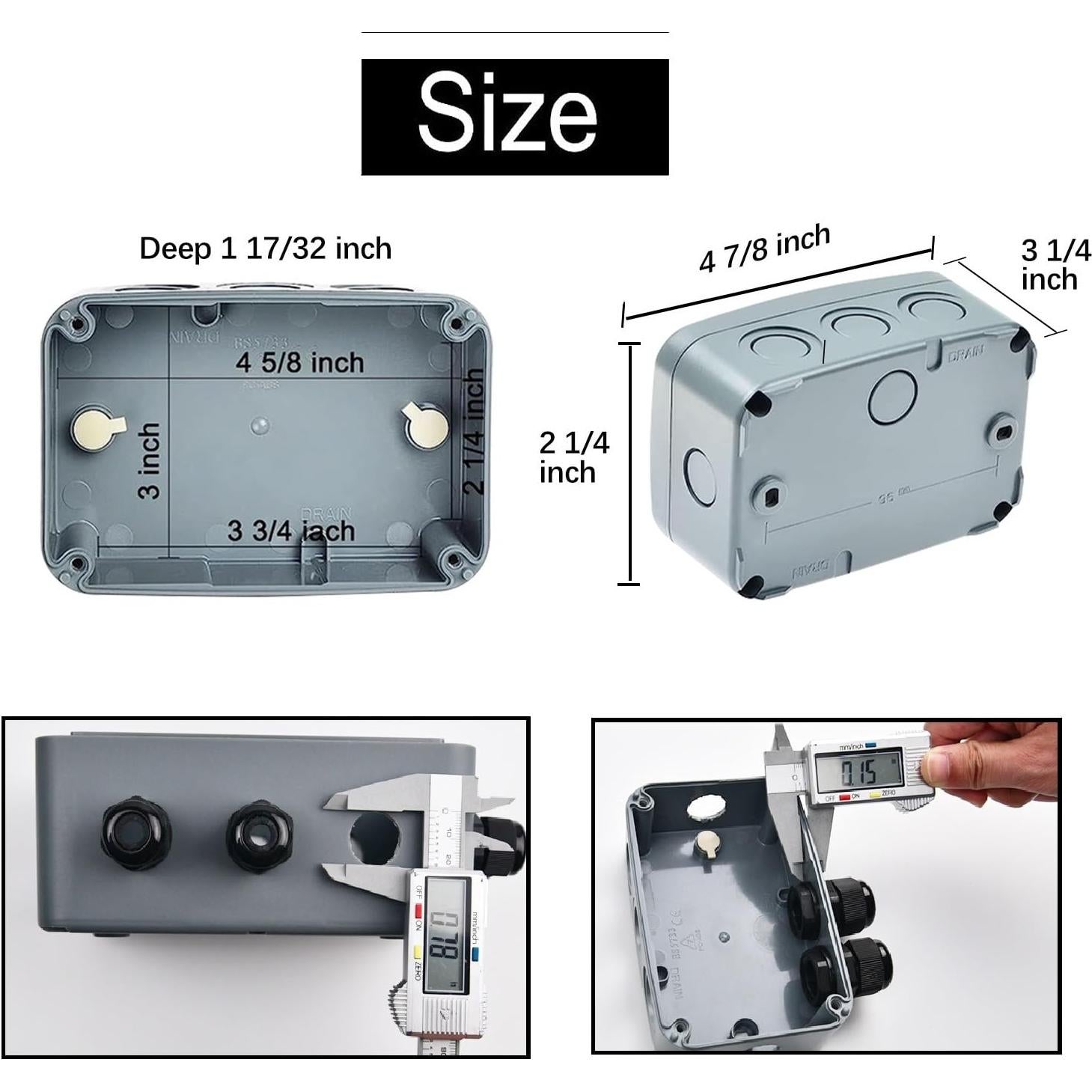 Caja de Conexiones IP66 Nineleaf 125x86x62mm Gris