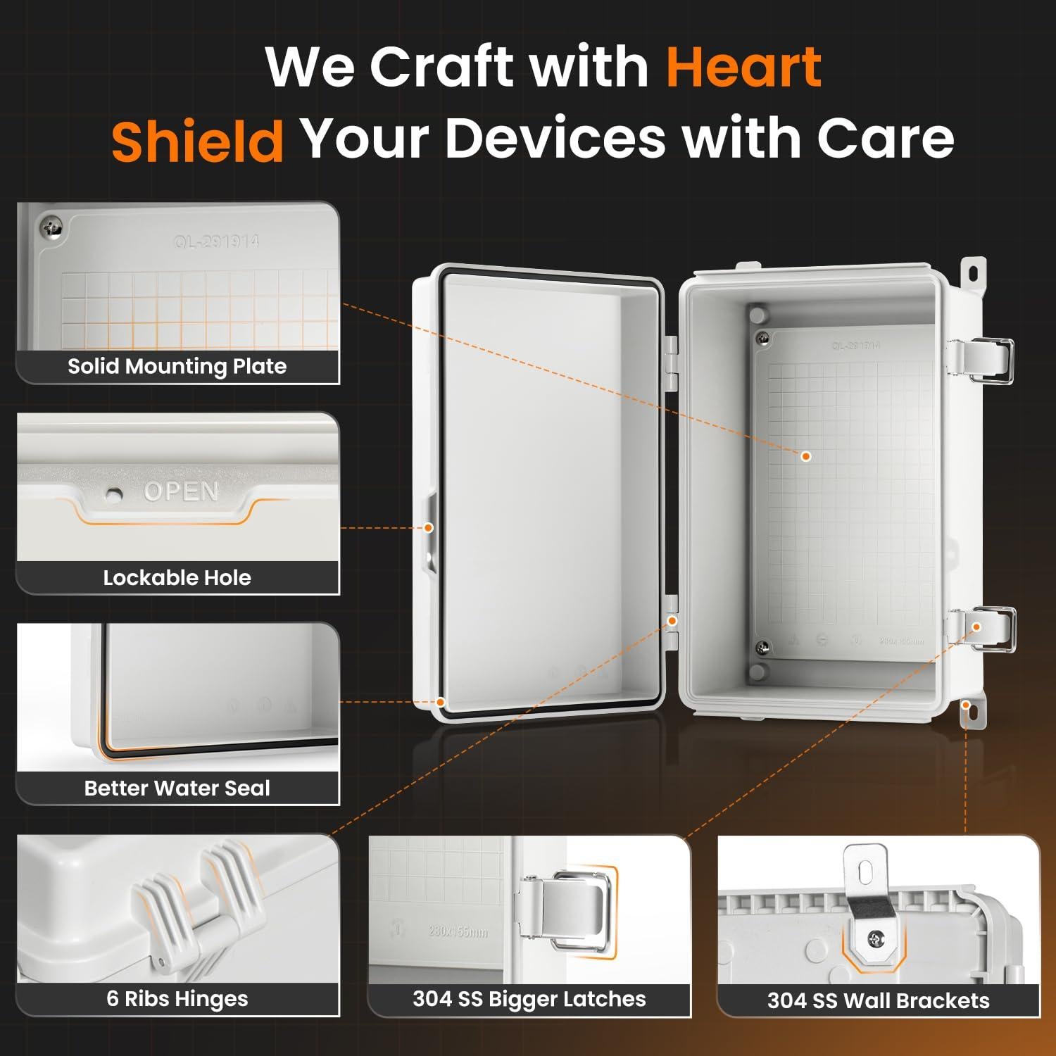 Caja Eléctrica Exterior QILIPSU IP67 290x190x140mm Gris