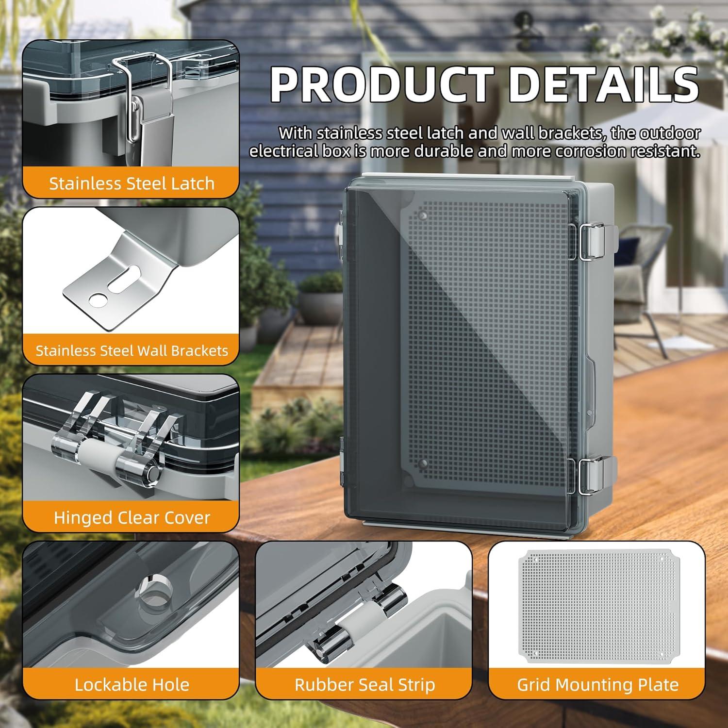 Caja Eléctrica Exterior Impermeable Joinfworld 14x19x29 cm