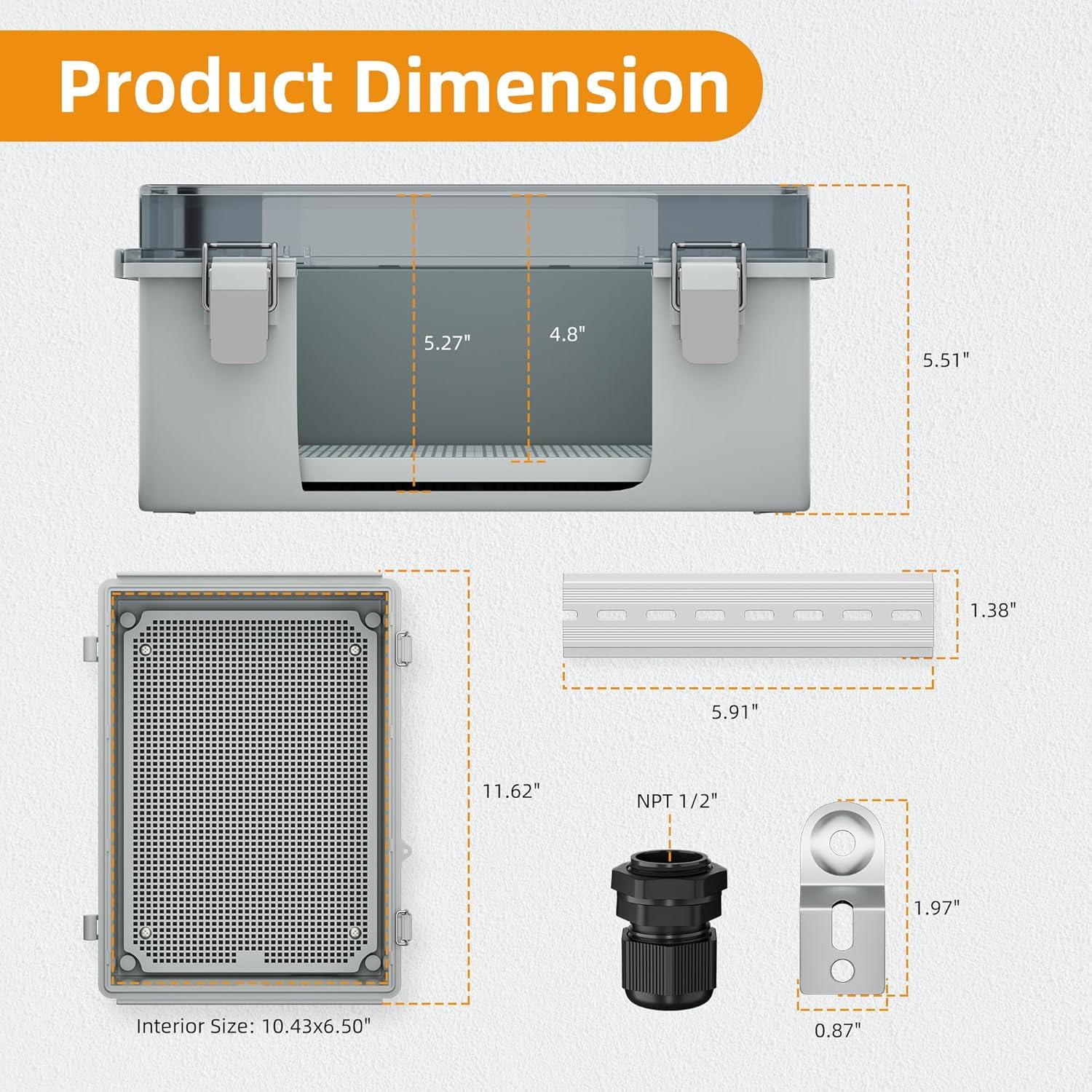 Caja Eléctrica Exterior Impermeable Joinfworld 14x19x29 cm