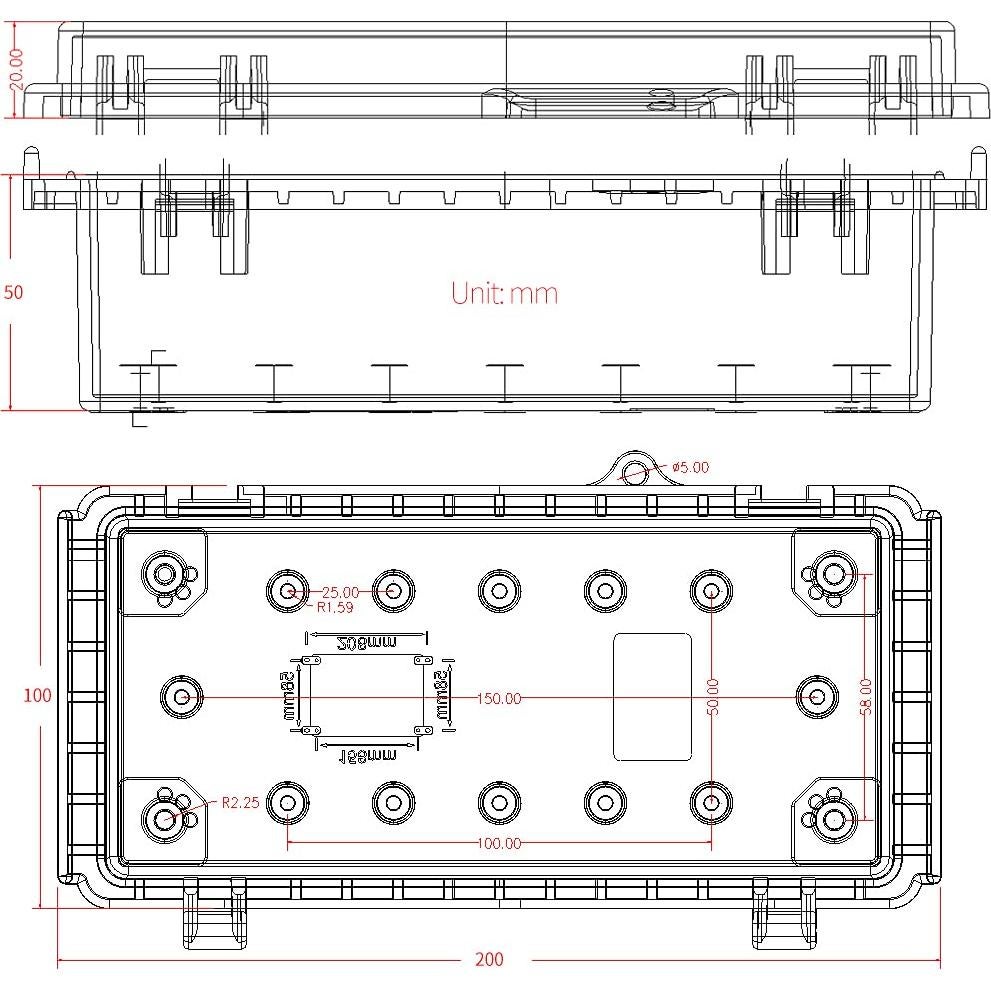 Caja de Conexiones Impermeable AIRTAK IP67 200x100x70mm