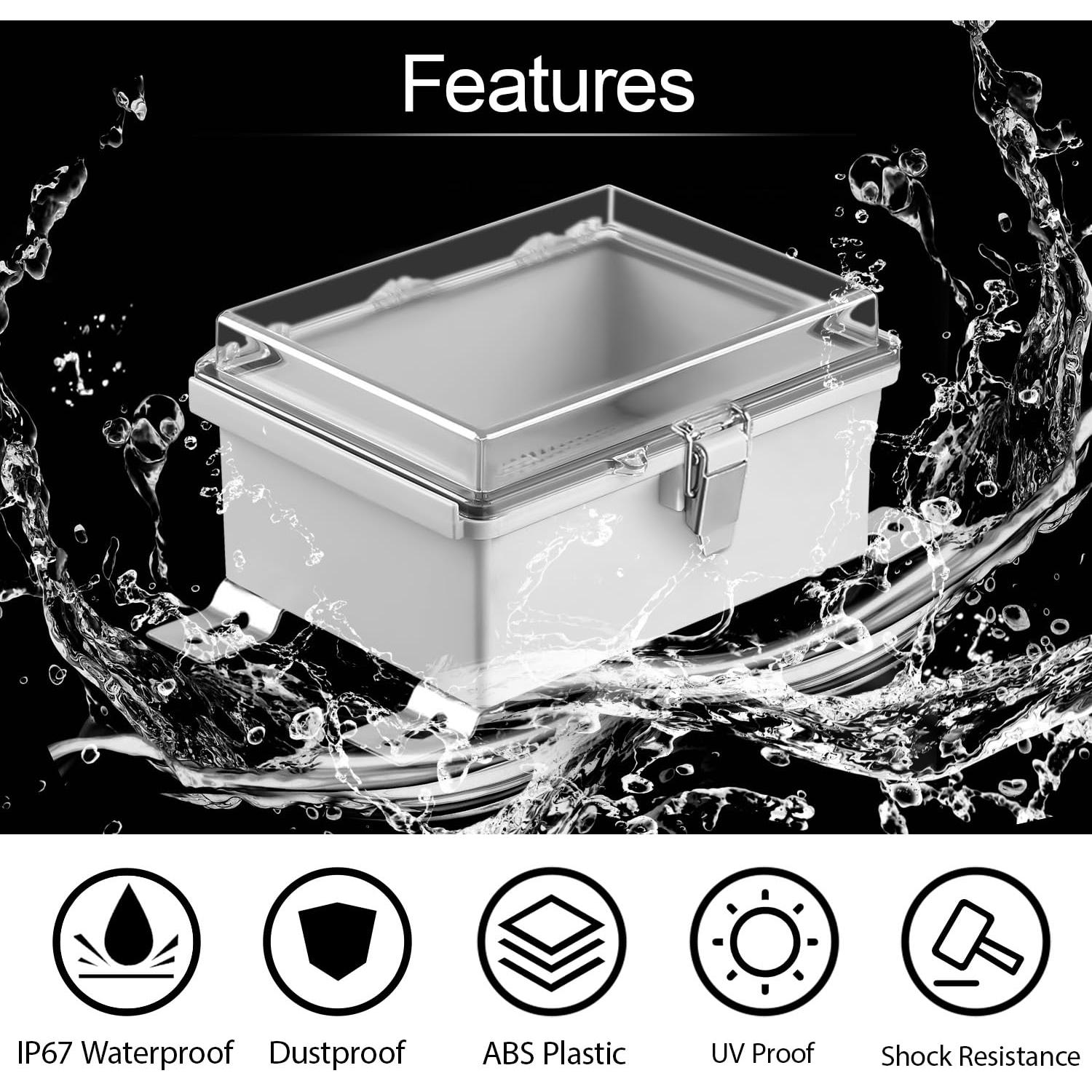 Caja Eléctrica LeMotech IP67 Tapa Transparente 11.94x8.89cm