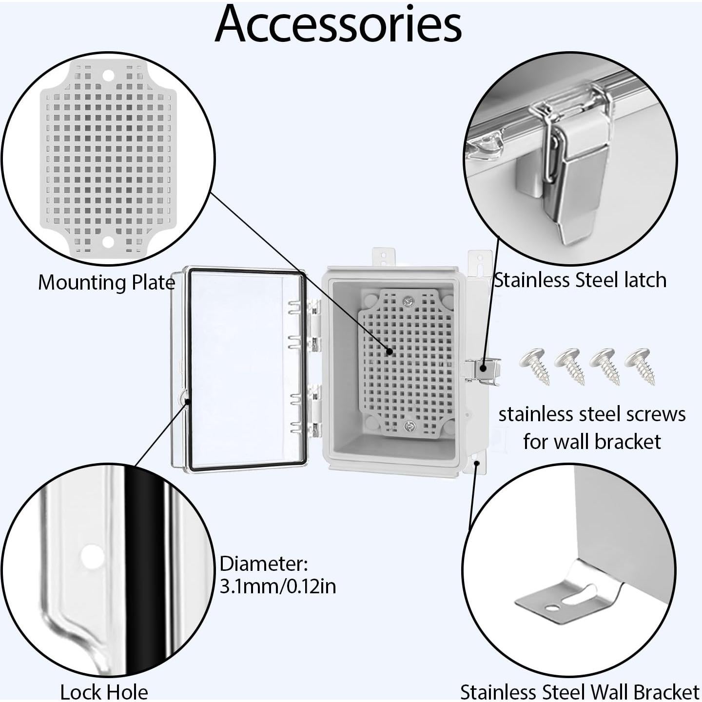 Caja Eléctrica LeMotech IP67 Tapa Transparente 11.94x8.89cm