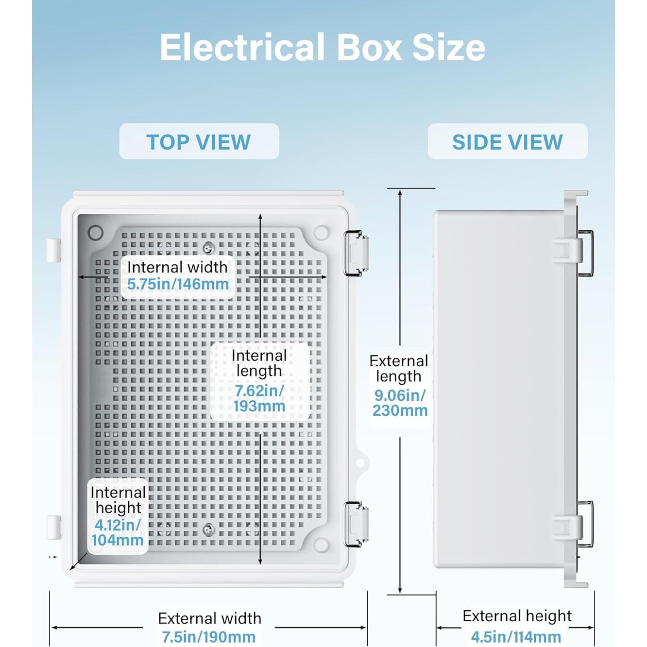 Caja de Conexiones Impermeable GEVEELIFE 22.1x17x10.9cm IP67