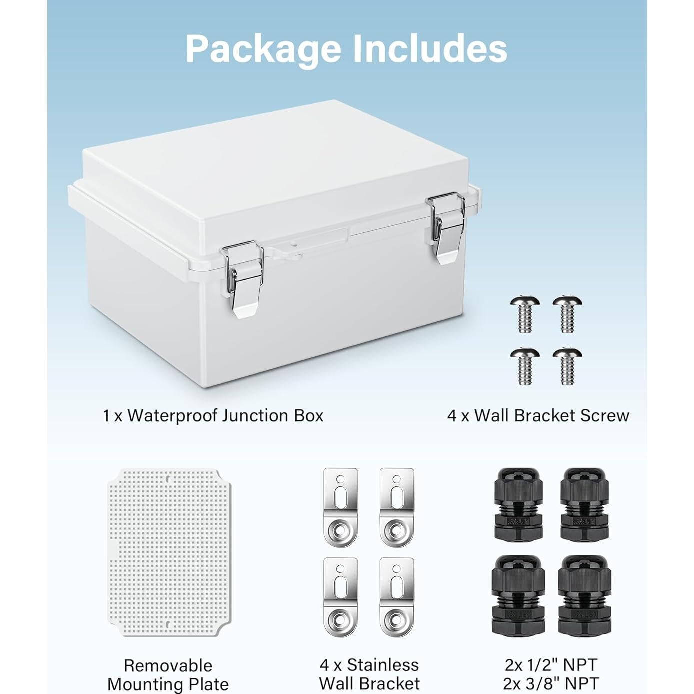 Caja de Conexiones Impermeable GEVEELIFE 22.1x17x10.9cm IP67