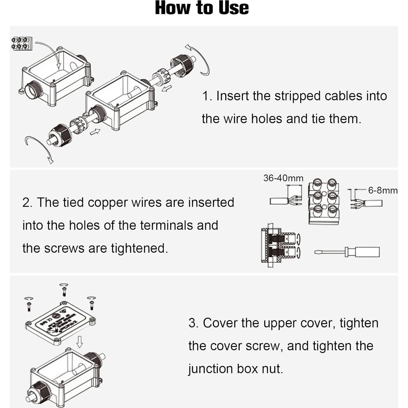 Caja de Conexiones Impermeable 2 Vías Allaounion IP68