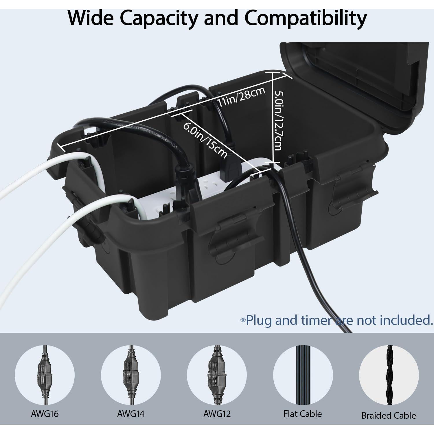 Caja Eléctrica Exterior LeMotech IP55 Grande Negra