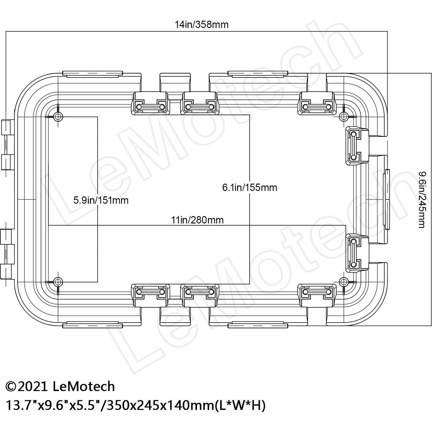 Caja Eléctrica Exterior LeMotech IP55 Grande Negra