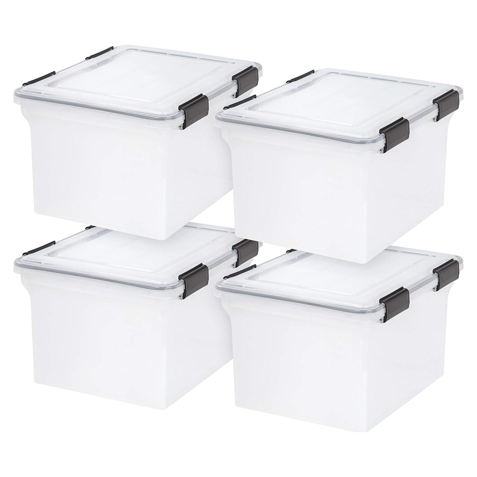 Caja de Archivos IRIS USA WeatherPro 32 Qt 4 Pack Transparente